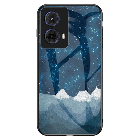 For Motorola Moto G85 5G / S50 Neo 5G Case Starry Sky Pattern Tempered Glass Phone Cover