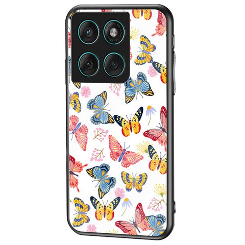 For Motorola Edge 60 Fusion 5G / Edge 60 5G Case Butterfly Pattern TPU + Tempered Glass Protective Phone Cover