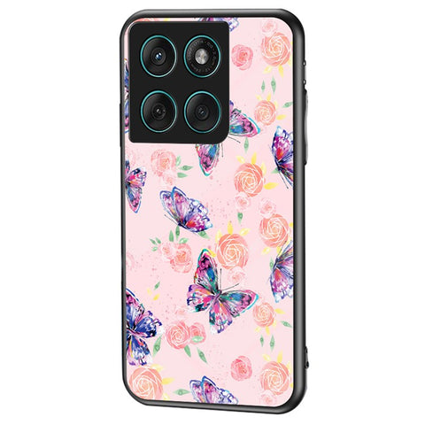 For Motorola Edge 60 Fusion 5G / Edge 60 5G Case Butterfly Pattern TPU + Tempered Glass Protective Phone Cover