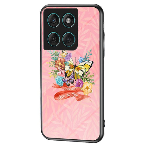 For Motorola Edge 60 Fusion 5G / Edge 60 5G Case Butterfly Pattern TPU + Tempered Glass Protective Phone Cover