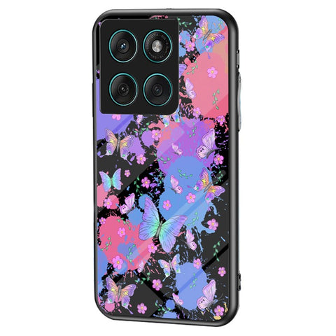 For Motorola Edge 60 Fusion 5G / Edge 60 5G Case Butterfly Pattern TPU + Tempered Glass Protective Phone Cover