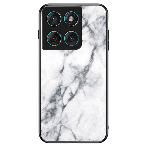 For Motorola Edge 60 Fusion 5G / Edge 60 5G Case Marble Pattern Tempered Glass + PC + TPU Protective Phone Cover