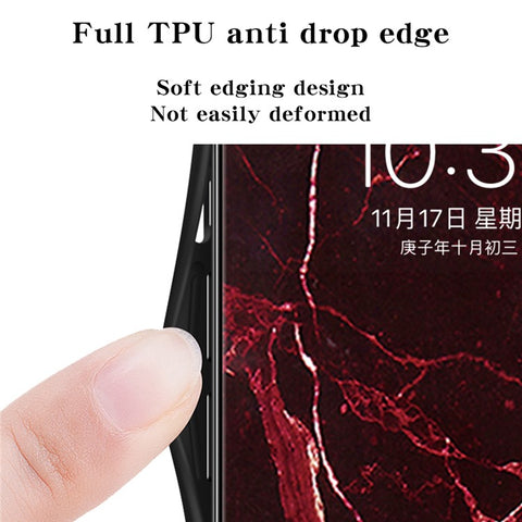 For Motorola Edge 60 Fusion 5G / Edge 60 5G Case Marble Pattern Tempered Glass + PC + TPU Protective Phone Cover