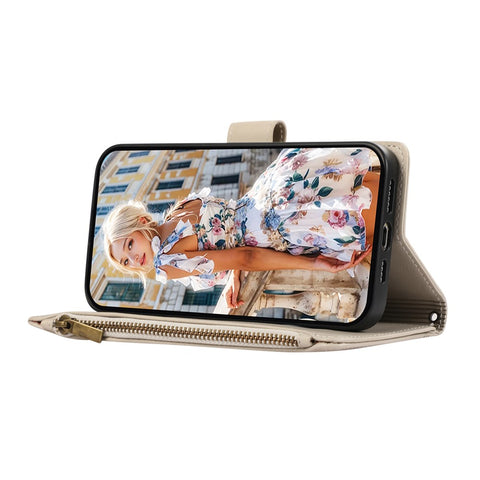 For Xiaomi 14T Pro Case Multi Card Slots Zipper Leather Phone Cover with Shoulder Strap / Wrist Strap