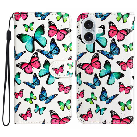 For iPhone 17 Wallet Case Printed Pattern Design Leather Phone Cover