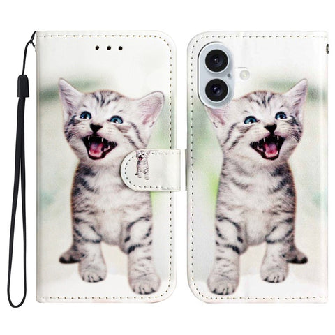 For iPhone 17 Wallet Case Printed Pattern Design Leather Phone Cover