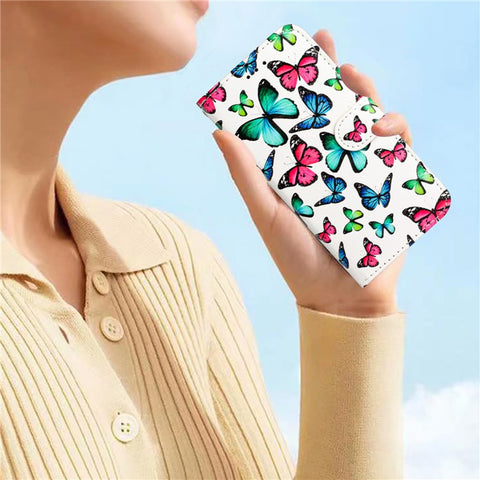 For iPhone 17 Pro Max Wallet Case Printed Pattern Design Leather Phone Cover