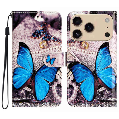 For iPhone 17 Pro Max Wallet Case Printed Pattern Design Leather Phone Cover