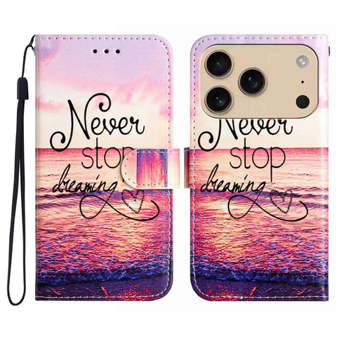 For iPhone 17 Pro Max Wallet Case Printed Pattern Design Leather Phone Cover