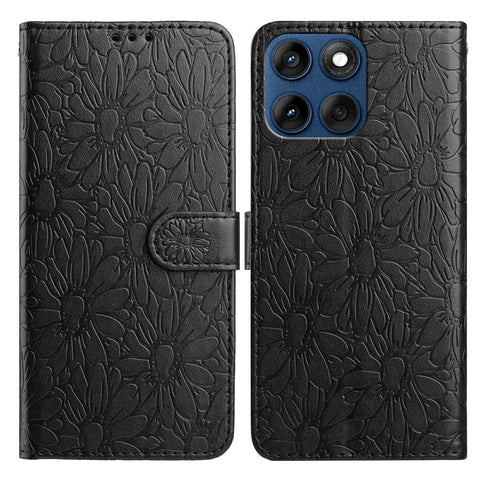 Leather Case for Motorola Edge 60 5G / 60 Fusion 5G / 60s 5G Daisy Imprint Wallet Stand Phone Protective Cover