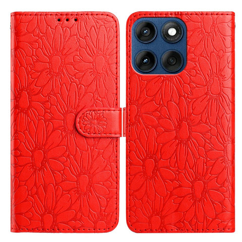 Leather Case for Motorola Edge 60 5G / 60 Fusion 5G / 60s 5G Daisy Imprint Wallet Stand Phone Protective Cover
