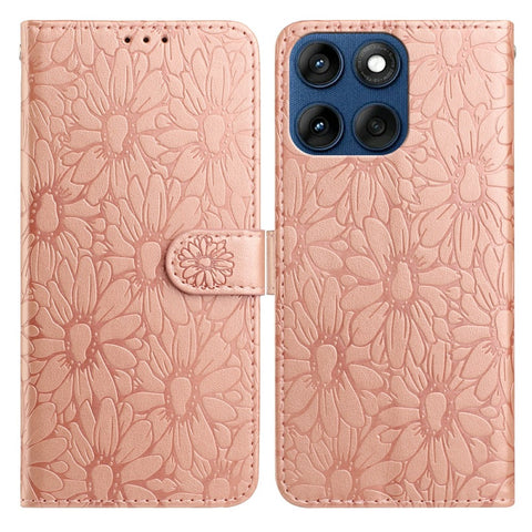 Leather Case for Motorola Edge 60 5G / 60 Fusion 5G / 60s 5G Daisy Imprint Wallet Stand Phone Protective Cover