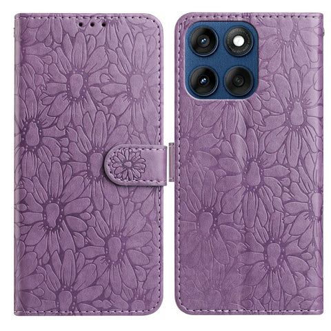 Leather Case for Motorola Edge 60 5G / 60 Fusion 5G / 60s 5G Daisy Imprint Wallet Stand Phone Protective Cover