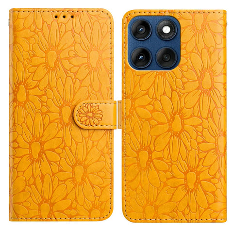 Leather Case for Motorola Edge 60 5G / 60 Fusion 5G / 60s 5G Daisy Imprint Wallet Stand Phone Protective Cover