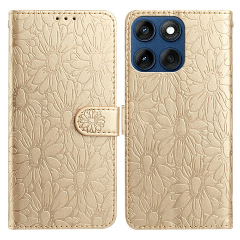 Leather Case for Motorola Edge 60 5G / 60 Fusion 5G / 60s 5G Daisy Imprint Wallet Stand Phone Protective Cover