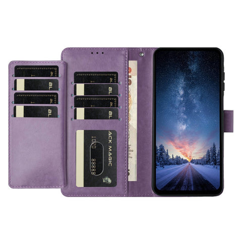 Wallet Phone Case for Motorola Edge 60 5G  /  Edge 60 Fusion 5G  /  Edge 60s 5G Stand PU Leather Folio Flip Cover with 8 Card Slot