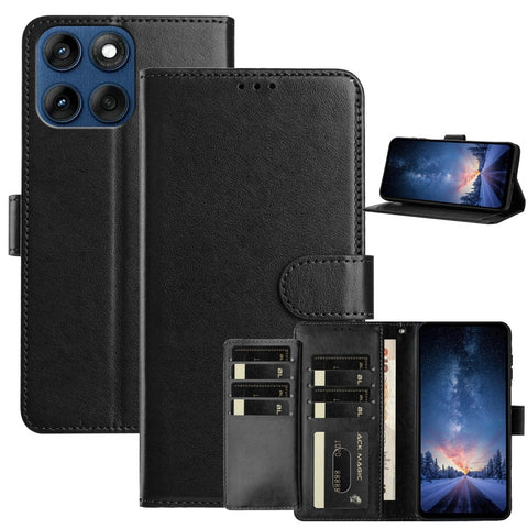 Wallet Phone Case for Motorola Edge 60 5G  /  Edge 60 Fusion 5G  /  Edge 60s 5G Stand PU Leather Folio Flip Cover with 8 Card Slot