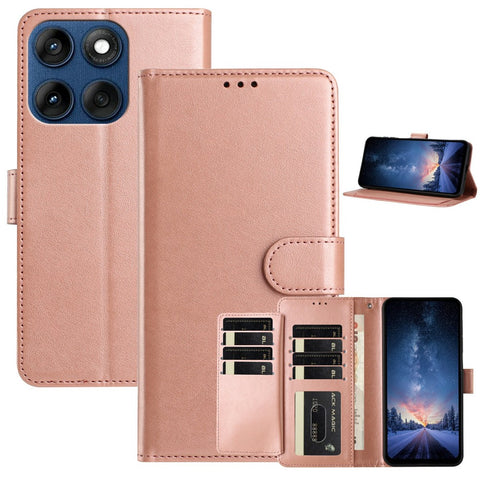 Wallet Phone Case for Motorola Edge 60 5G  /  Edge 60 Fusion 5G  /  Edge 60s 5G Stand PU Leather Folio Flip Cover with 8 Card Slot