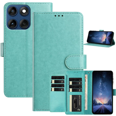 Wallet Phone Case for Motorola Edge 60 5G  /  Edge 60 Fusion 5G  /  Edge 60s 5G Stand PU Leather Folio Flip Cover with 8 Card Slot