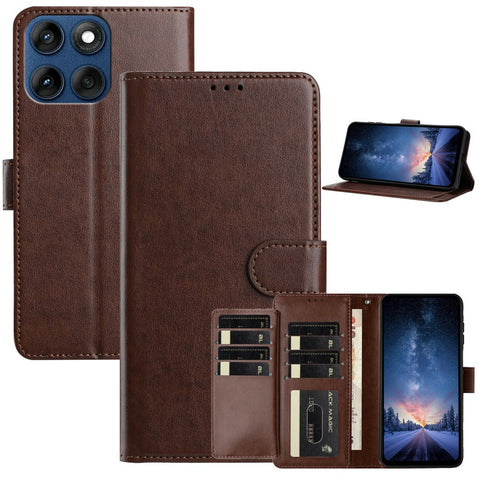 Wallet Phone Case for Motorola Edge 60 5G  /  Edge 60 Fusion 5G  /  Edge 60s 5G Stand PU Leather Folio Flip Cover with 8 Card Slot