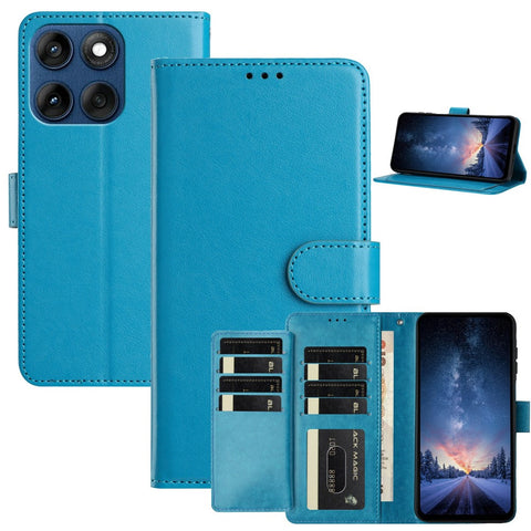 Wallet Phone Case for Motorola Edge 60 5G  /  Edge 60 Fusion 5G  /  Edge 60s 5G Stand PU Leather Folio Flip Cover with 8 Card Slot