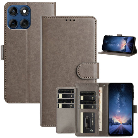 Wallet Phone Case for Motorola Edge 60 5G  /  Edge 60 Fusion 5G  /  Edge 60s 5G Stand PU Leather Folio Flip Cover with 8 Card Slot