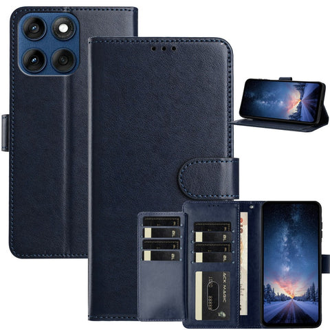 Wallet Phone Case for Motorola Edge 60 5G  /  Edge 60 Fusion 5G  /  Edge 60s 5G Stand PU Leather Folio Flip Cover with 8 Card Slot