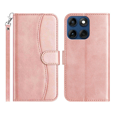 Stand Case for Motorola Edge 60 5G / 60 Fusion 5G / 60s 5G PU Leather Wallet Phone Cover S Shape Stitching Design with Strap