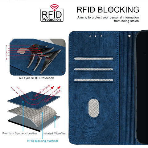 For Samsung Galaxy F06 5G Case RFID Blocking Color Splicing PU Leather Wallet Phone Cover