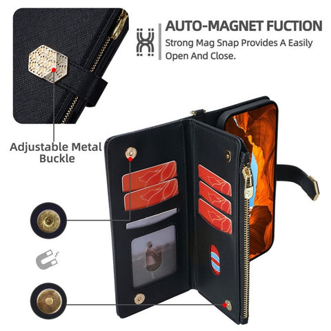 For Samsung Galaxy F06 5G Case Cross Texture PU Leather+TPU Wallet Phone Cover with Strap
