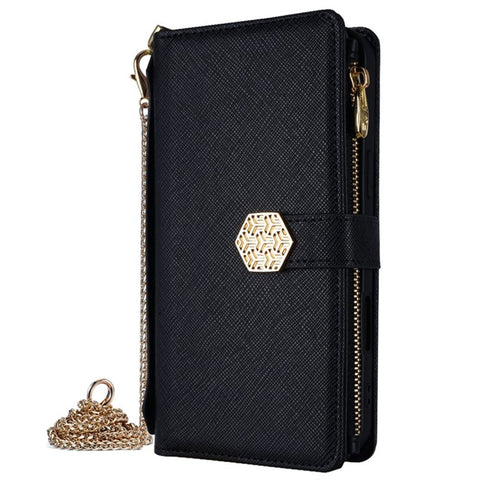 For Samsung Galaxy F06 5G Case Cross Texture PU Leather+TPU Wallet Phone Cover with Strap
