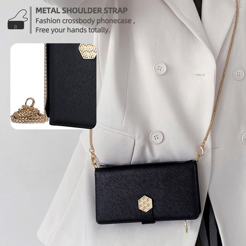 For Samsung Galaxy F06 5G Case Cross Texture PU Leather+TPU Wallet Phone Cover with Strap