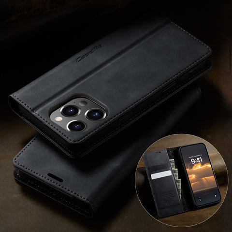 CASEME For iPhone 12 Pro Max 6.7 inch Case  033 Series RFID Blocking Wallet Stand Calf Texture Leather Phone Cover
