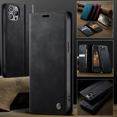 CASEME For iPhone 12 Pro Max 6.7 inch Case  033 Series RFID Blocking Wallet Stand Calf Texture Leather Phone Cover