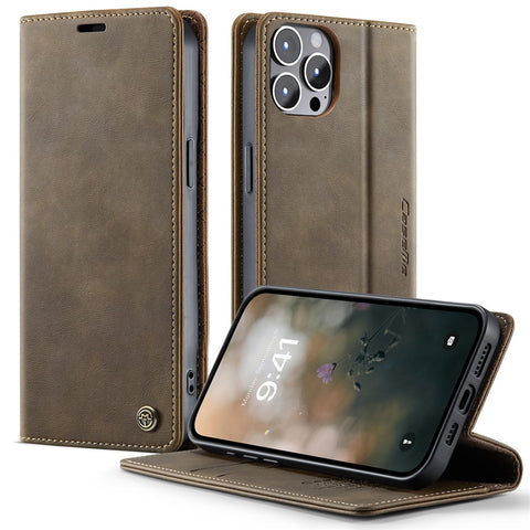 CASEME For iPhone 12 Pro Max 6.7 inch Case  033 Series RFID Blocking Wallet Stand Calf Texture Leather Phone Cover