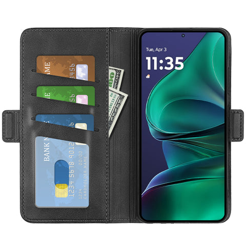 For Motorola Edge 60 Fusion 5G Case Calf Texture Leather Wallet Phone Cover