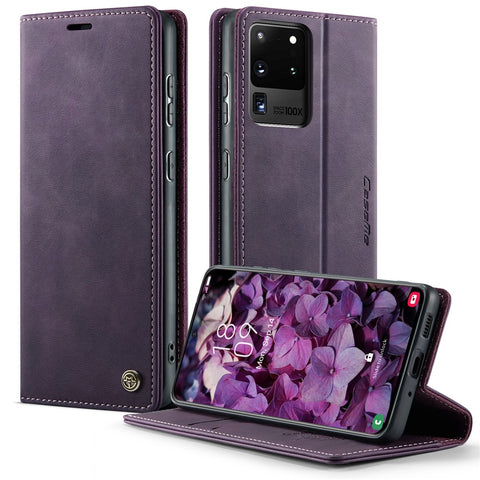 CASEME For Samsung Galaxy S20 Ultra Case  033 Series RFID Blocking Wallet Stand Calf Texture Leather Phone Cover