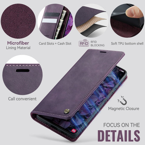 CASEME For Samsung Galaxy S20 Ultra Case  033 Series RFID Blocking Wallet Stand Calf Texture Leather Phone Cover