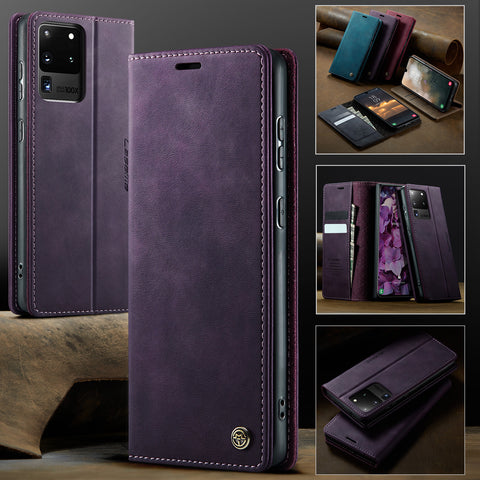 CASEME For Samsung Galaxy S20 Ultra Case  033 Series RFID Blocking Wallet Stand Calf Texture Leather Phone Cover