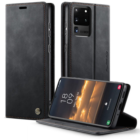CASEME For Samsung Galaxy S20 Ultra Case  033 Series RFID Blocking Wallet Stand Calf Texture Leather Phone Cover