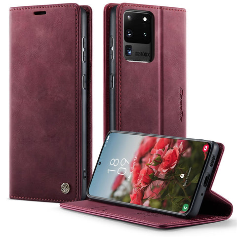 CASEME For Samsung Galaxy S20 Ultra Case  033 Series RFID Blocking Wallet Stand Calf Texture Leather Phone Cover