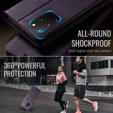 CASEME For Samsung Galaxy S20 Plus 5G / Galaxy S20 Plus 4G Case  033 Series RFID Blocking Wallet Stand Calf Texture Leather Phone Cover