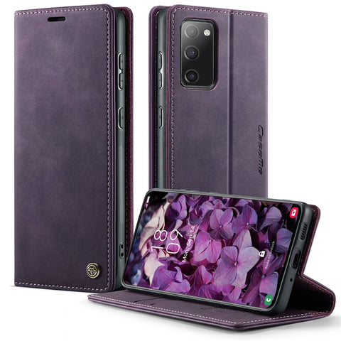 CASEME For Samsung Galaxy S20 FE Case  033 Series RFID Blocking Wallet Stand Calf Texture Leather Phone Cover