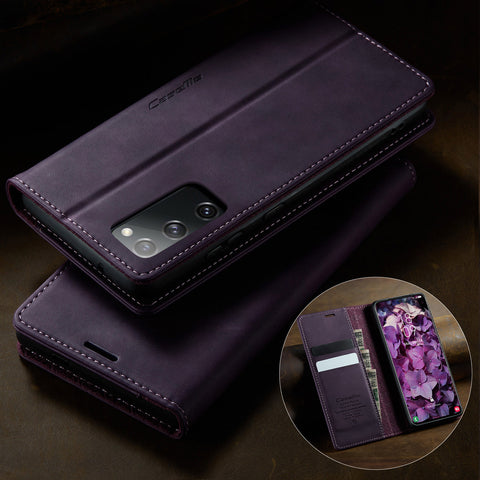 CASEME For Samsung Galaxy S20 FE Case  033 Series RFID Blocking Wallet Stand Calf Texture Leather Phone Cover