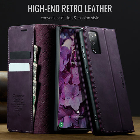 CASEME For Samsung Galaxy S20 FE Case  033 Series RFID Blocking Wallet Stand Calf Texture Leather Phone Cover