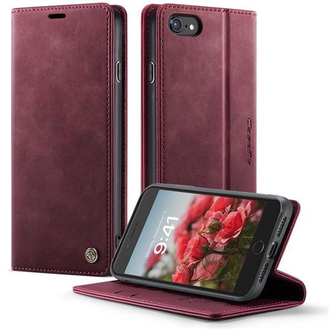 CASEME For iPhone 7 4.7 inch / iPhone 8 4.7 inch / iPhone SE (2020) / iPhone SE (2022) / iPhone 6 4.7-inch Case  033 Series RFID Blocking Wallet Stand Calf Texture Leather Phone Cover