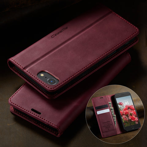 CASEME For iPhone 7 4.7 inch / iPhone 8 4.7 inch / iPhone SE (2020) / iPhone SE (2022) / iPhone 6 4.7-inch Case  033 Series RFID Blocking Wallet Stand Calf Texture Leather Phone Cover