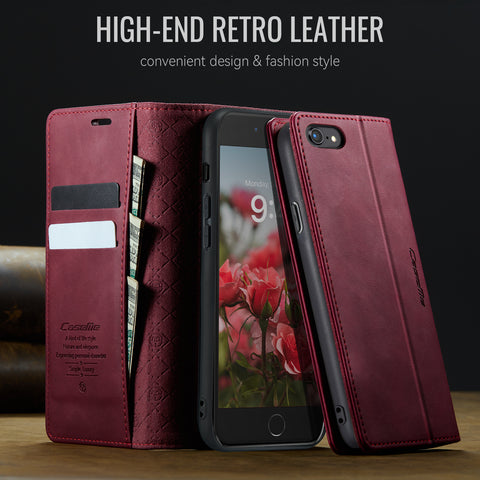 CASEME For iPhone 7 4.7 inch / iPhone 8 4.7 inch / iPhone SE (2020) / iPhone SE (2022) / iPhone 6 4.7-inch Case  033 Series RFID Blocking Wallet Stand Calf Texture Leather Phone Cover