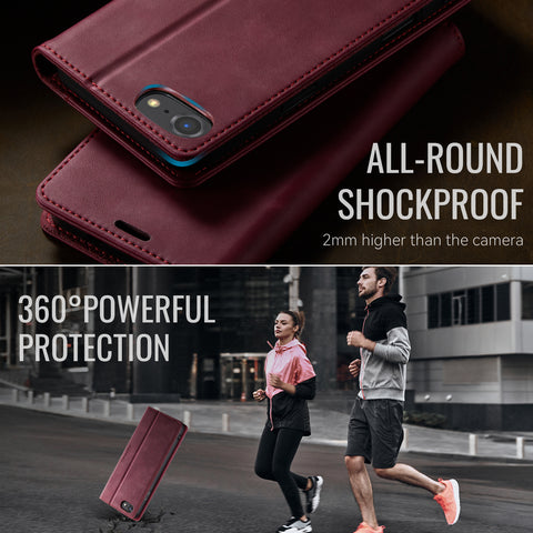 CASEME For iPhone 7 4.7 inch / iPhone 8 4.7 inch / iPhone SE (2020) / iPhone SE (2022) / iPhone 6 4.7-inch Case  033 Series RFID Blocking Wallet Stand Calf Texture Leather Phone Cover