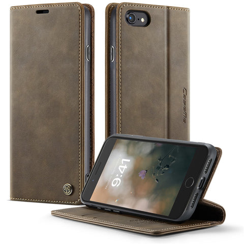 CASEME For iPhone 7 4.7 inch / iPhone 8 4.7 inch / iPhone SE (2020) / iPhone SE (2022) / iPhone 6 4.7-inch Case  033 Series RFID Blocking Wallet Stand Calf Texture Leather Phone Cover